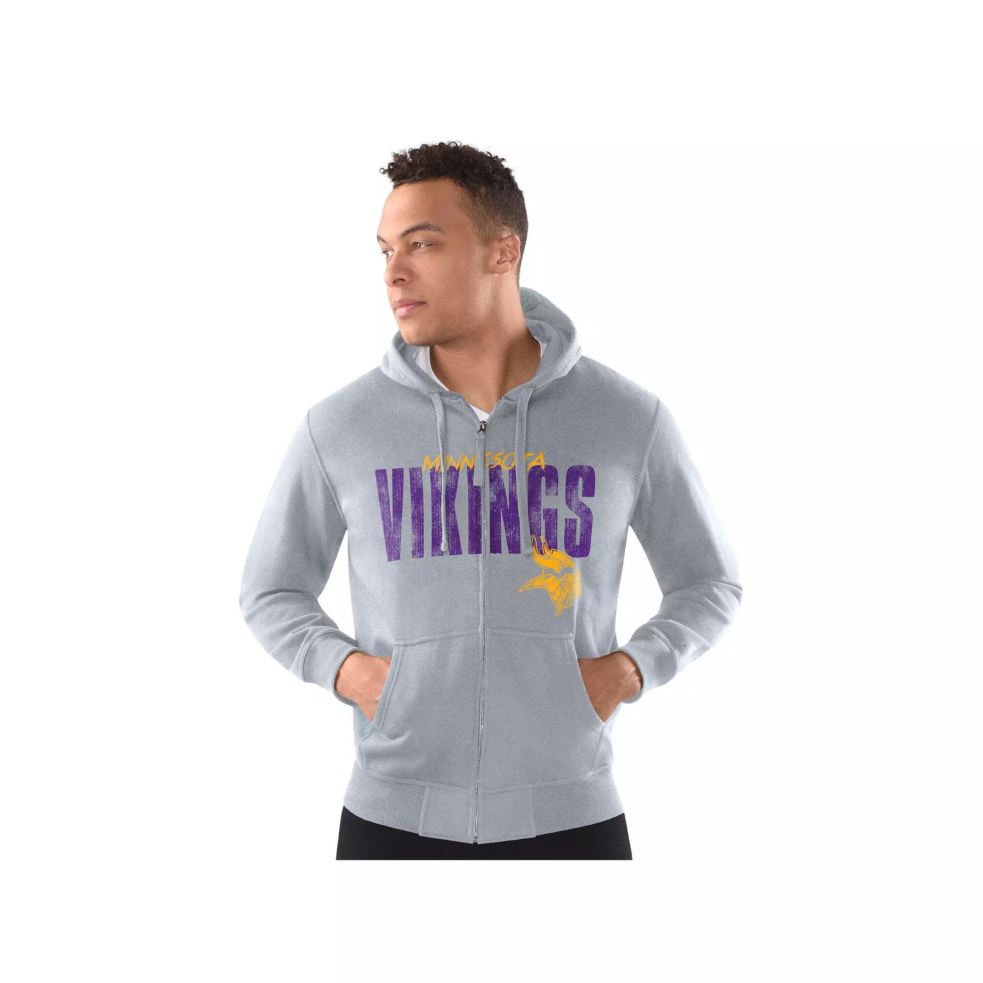 Men's Starter Heather Gray Los Angeles Chargers Distressed Classic Full-Zip Hoodie,  Product Image
