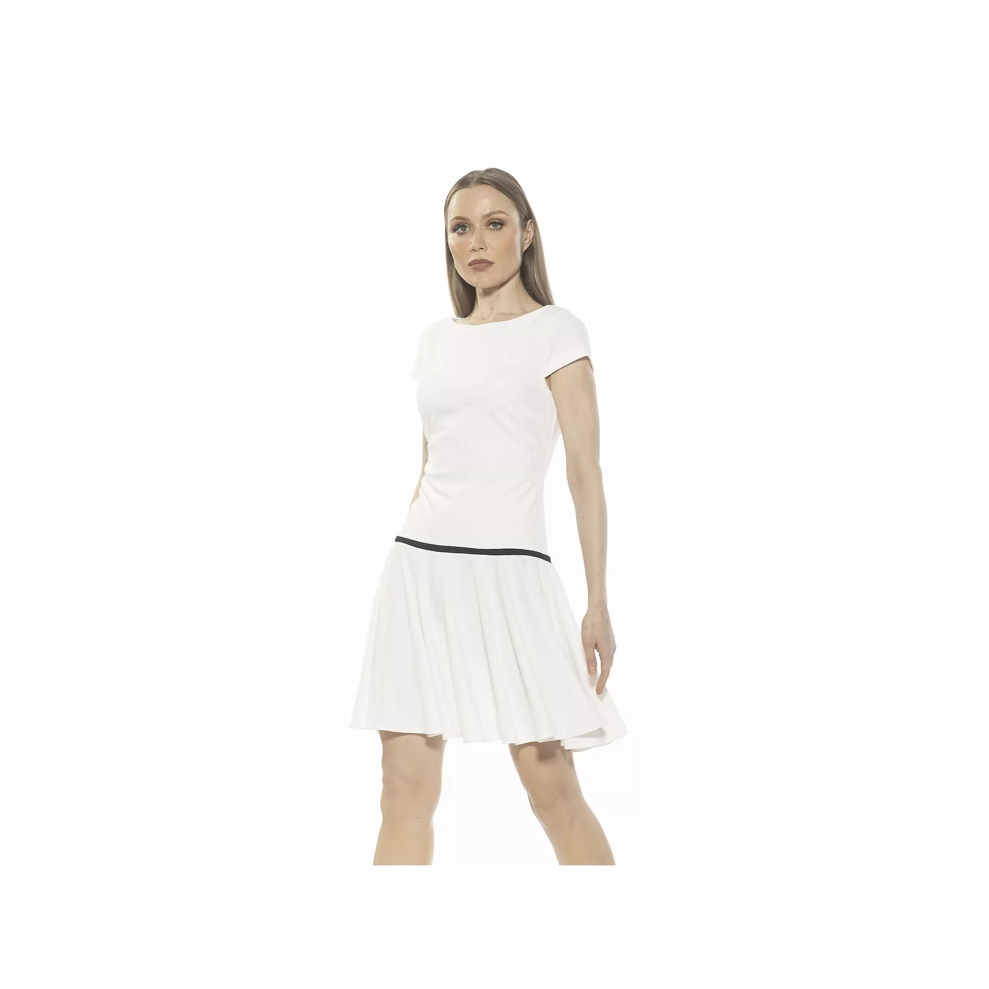 Women's ALEXIA ADMOR Aoife Boatneck Cap Sleeve Dropped Waist Dress,  Product Image