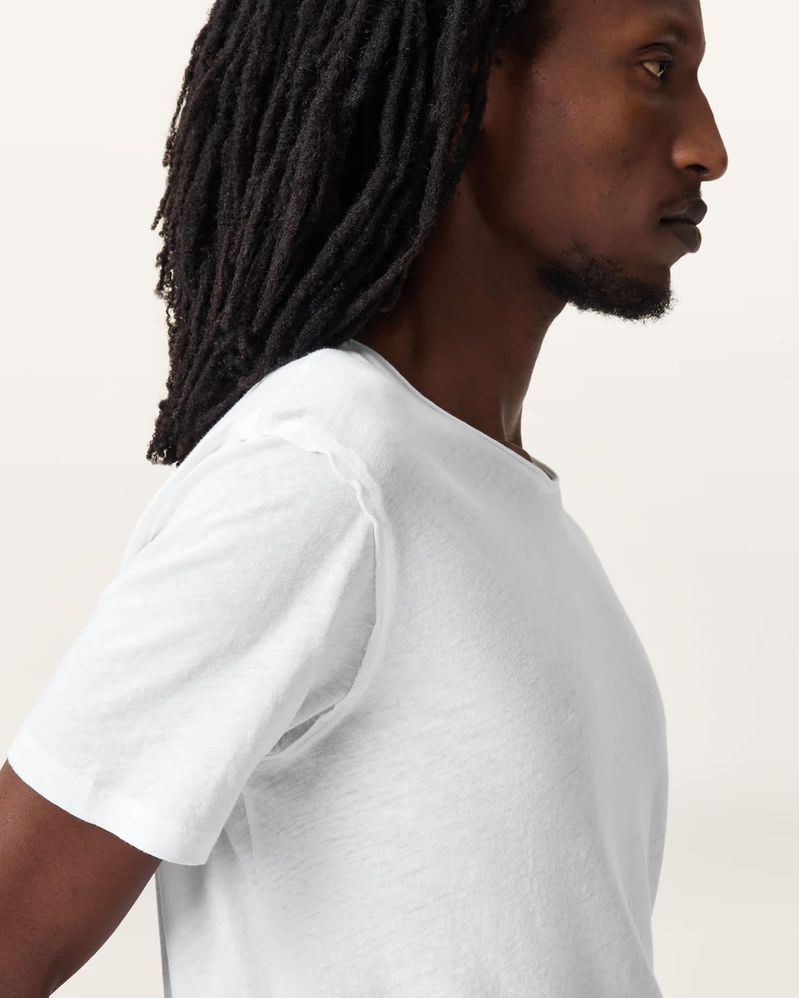 Figure Crew Neck Raw Edge T-Shirt Optic White | ALLSAINTS US Product Image