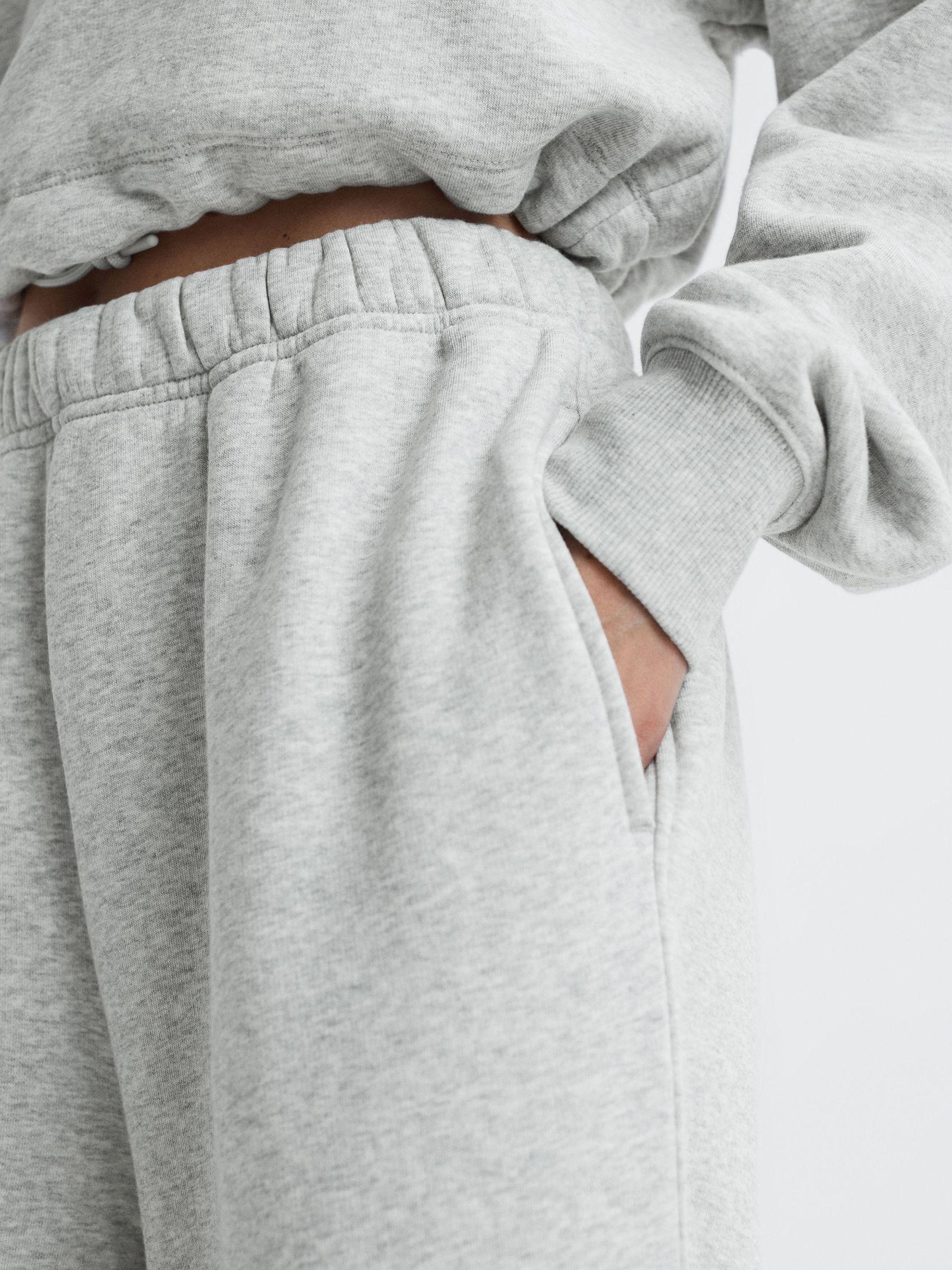 Good American Cotton Blend Wide Leg Joggers in Grey Product Image