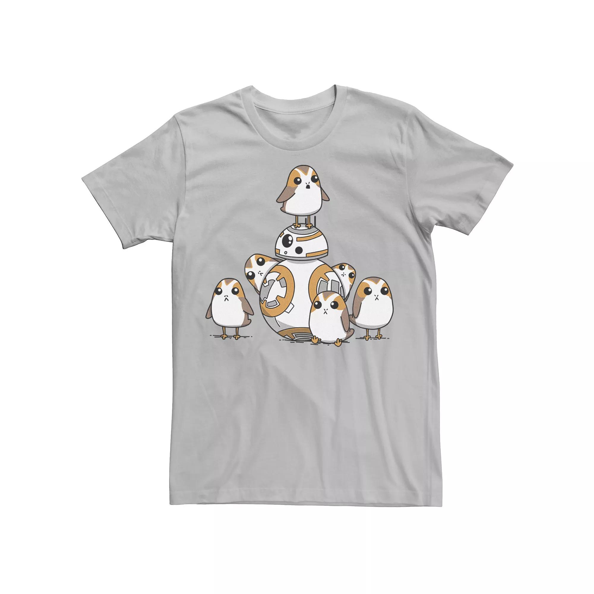 Men's Star Wars Porgs Having Fun With BB-8 Portrait Tee,  Product Image