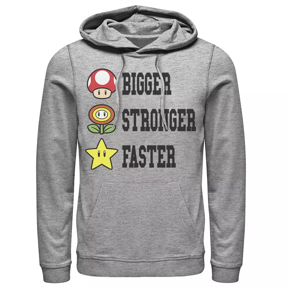 Men's Nintendo Super Mario Bigger Faster Stronger Hoodie,  Product Image