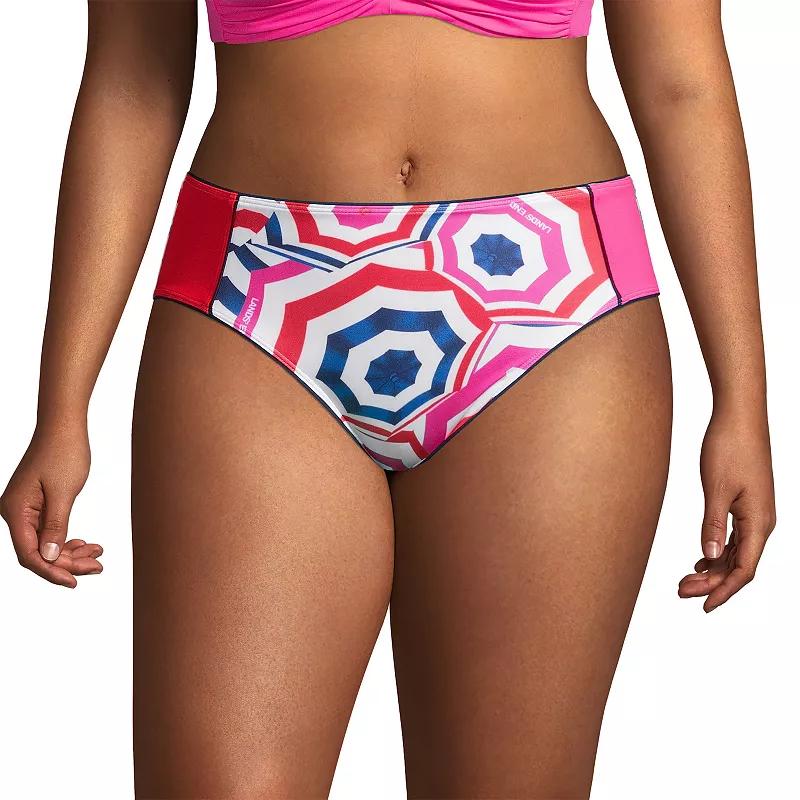 Plus Size Lands End Piped-Trim UPF 50 Bikini Swim Bottoms, Womens Product Image