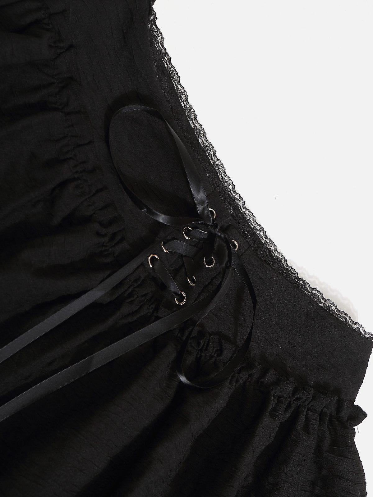 Aelfric Eden Lace Patchwork Wrinkle Skirt Female Product Image