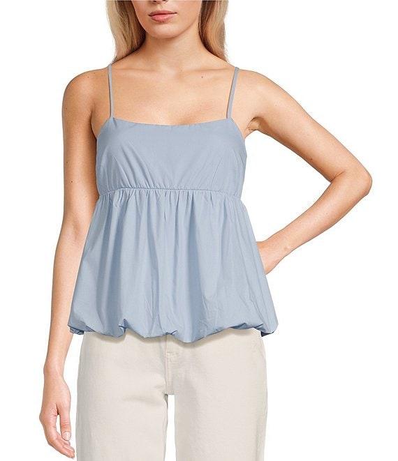 Moa Moa Sleeveless Solid Bubble-Hem Tank Top Product Image