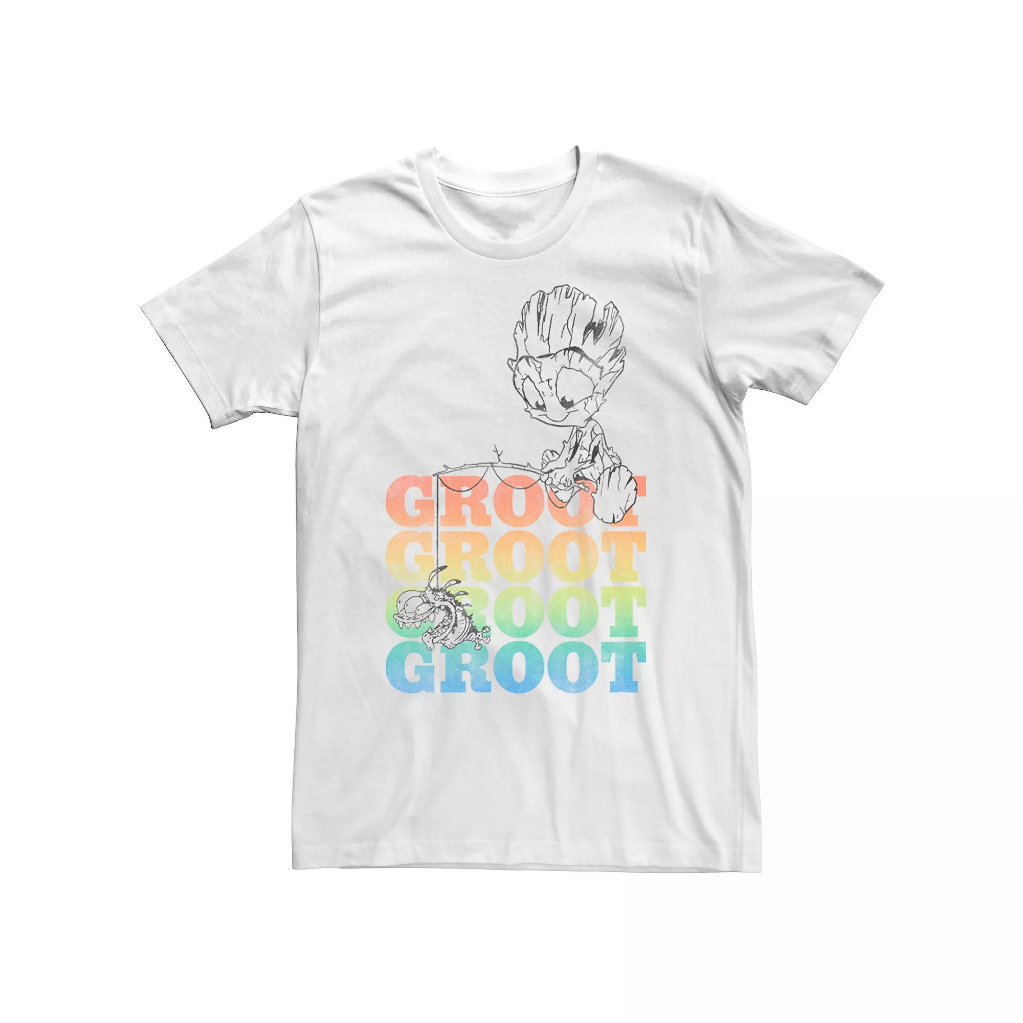 Men's Marvel Guardians Of The Galaxy Groot Fishing Name Stack Tee,  Product Image