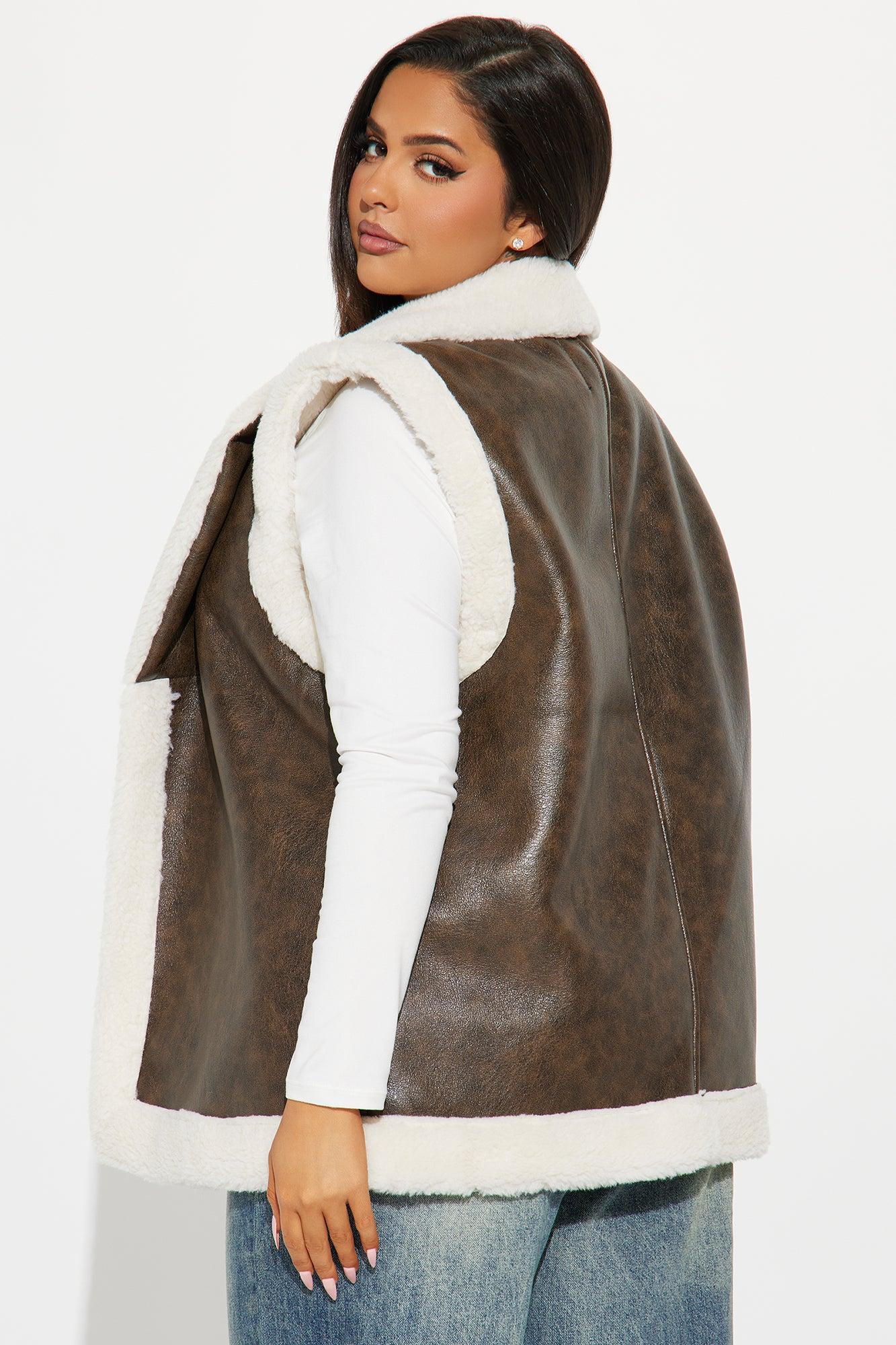 Ericka Shearling Vest - Brown Female Product Image
