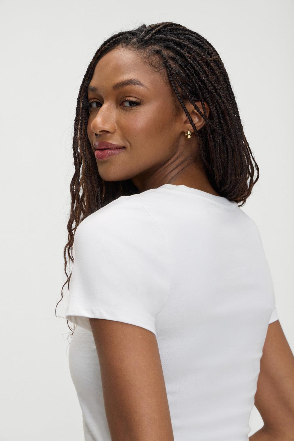 Collins Cropped T Shirt - White Product Image