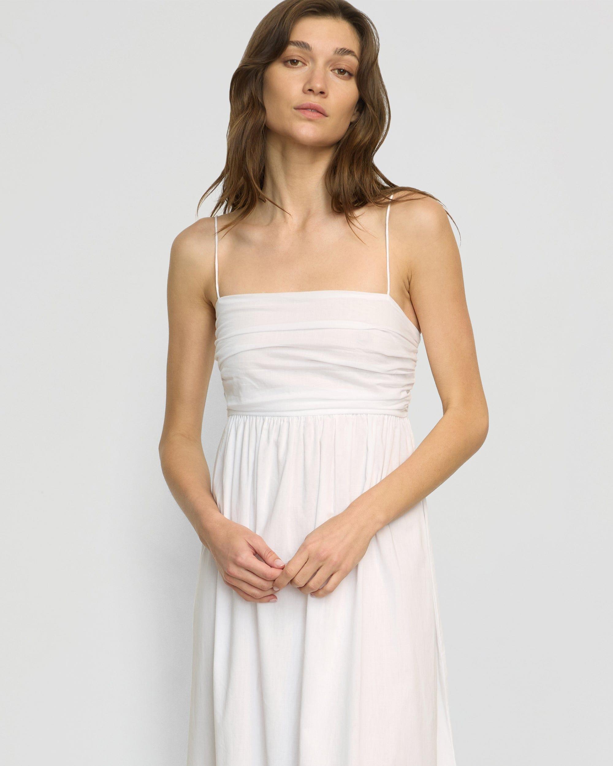 Aurora Ruched Organic Cotton Maxi Dress Product Image