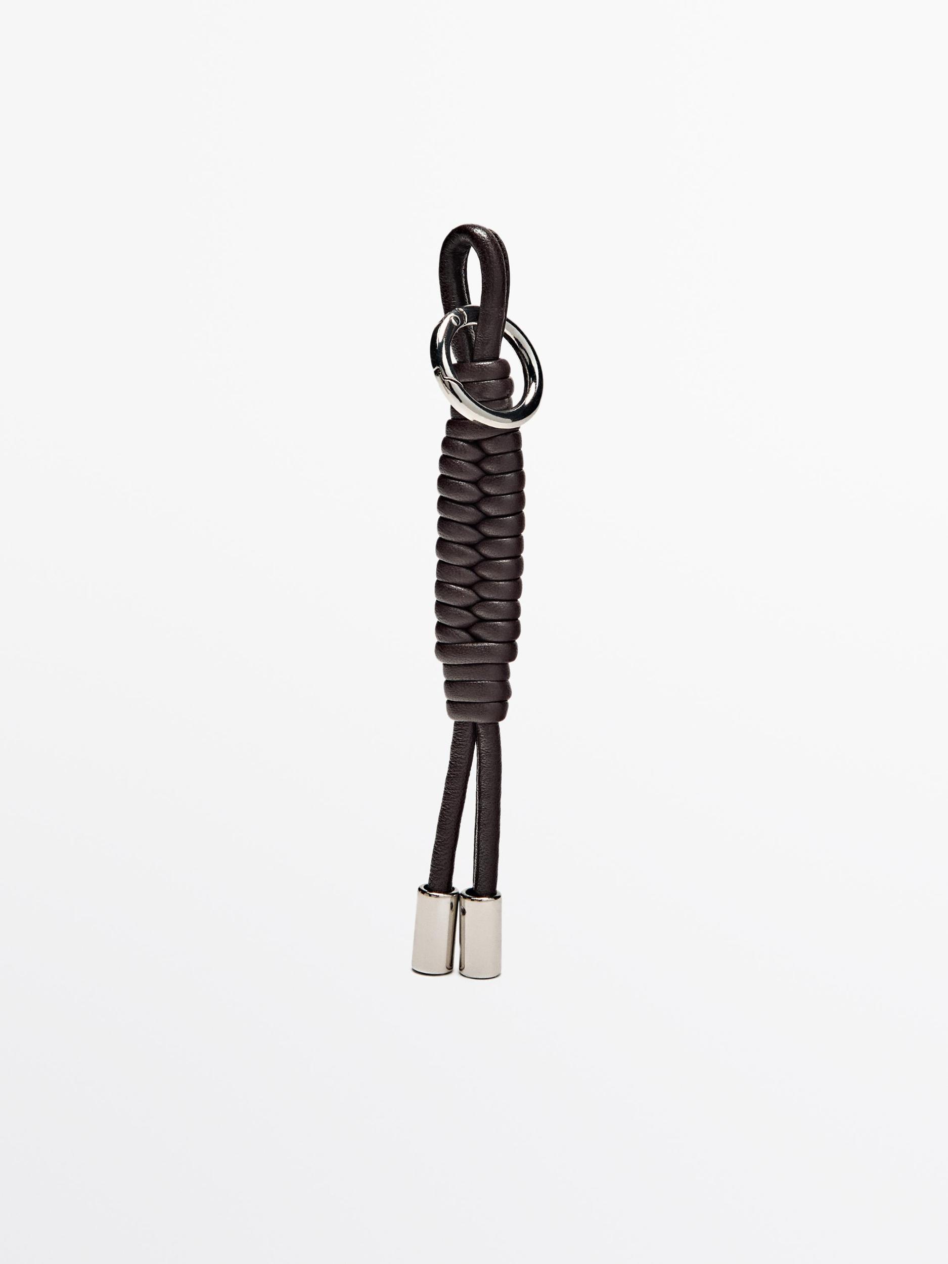 Nappa leather keychain charm knots Product Image