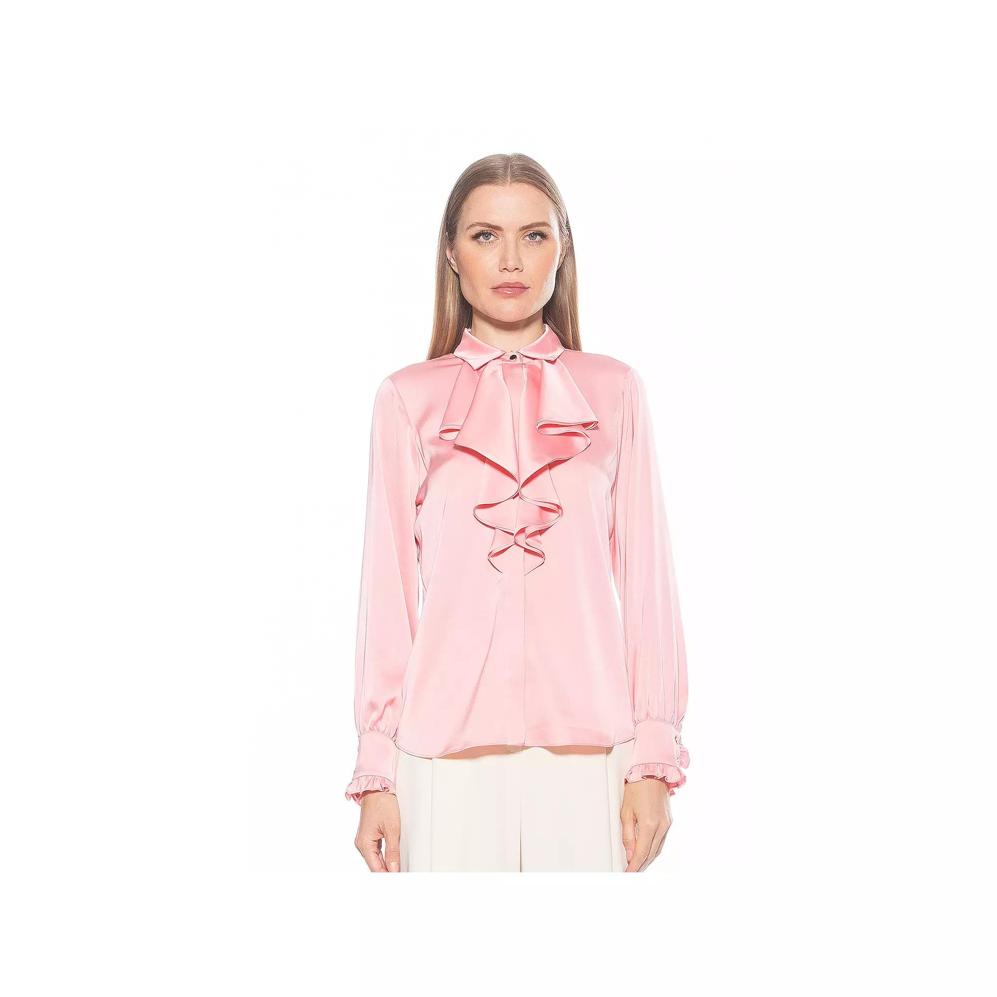 Women's ALEXIA ADMOR Brooks Silky Ruffle Blouse,  Product Image