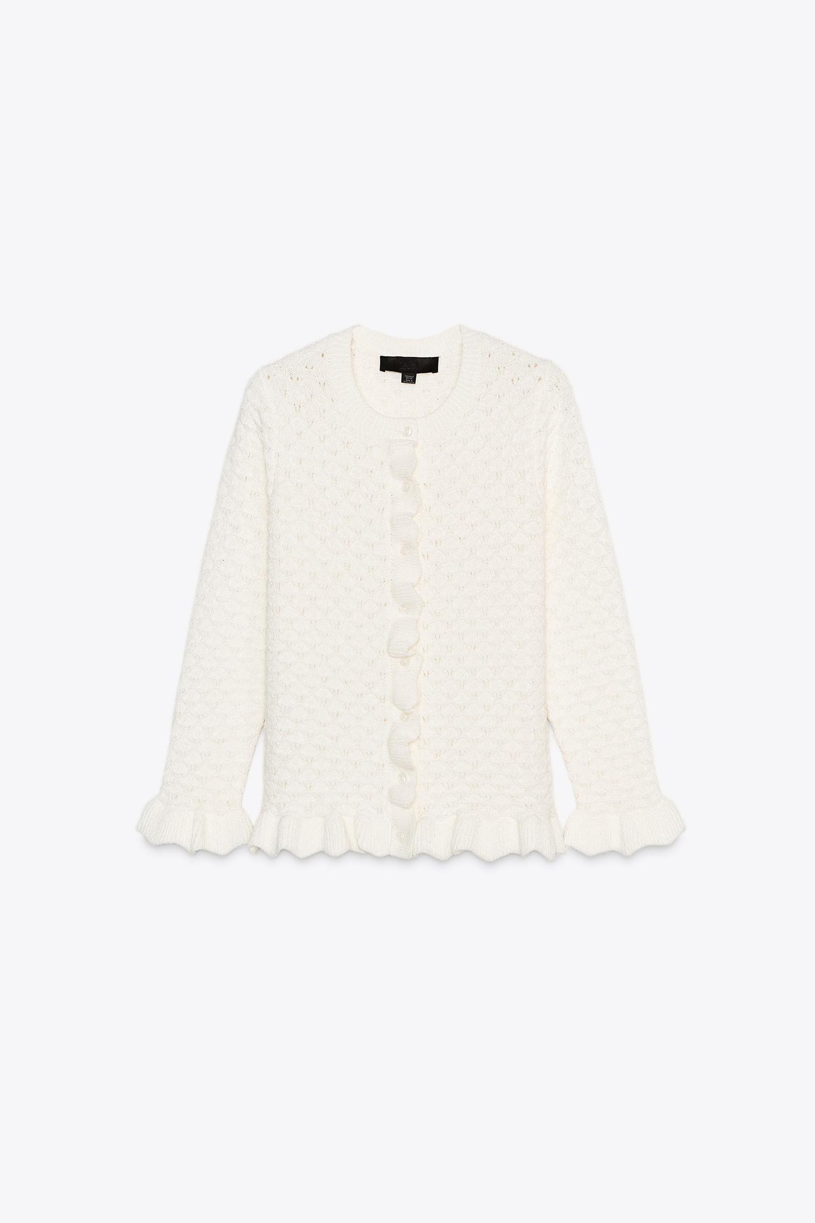 RUFFLED KNIT CARDIGAN Product Image
