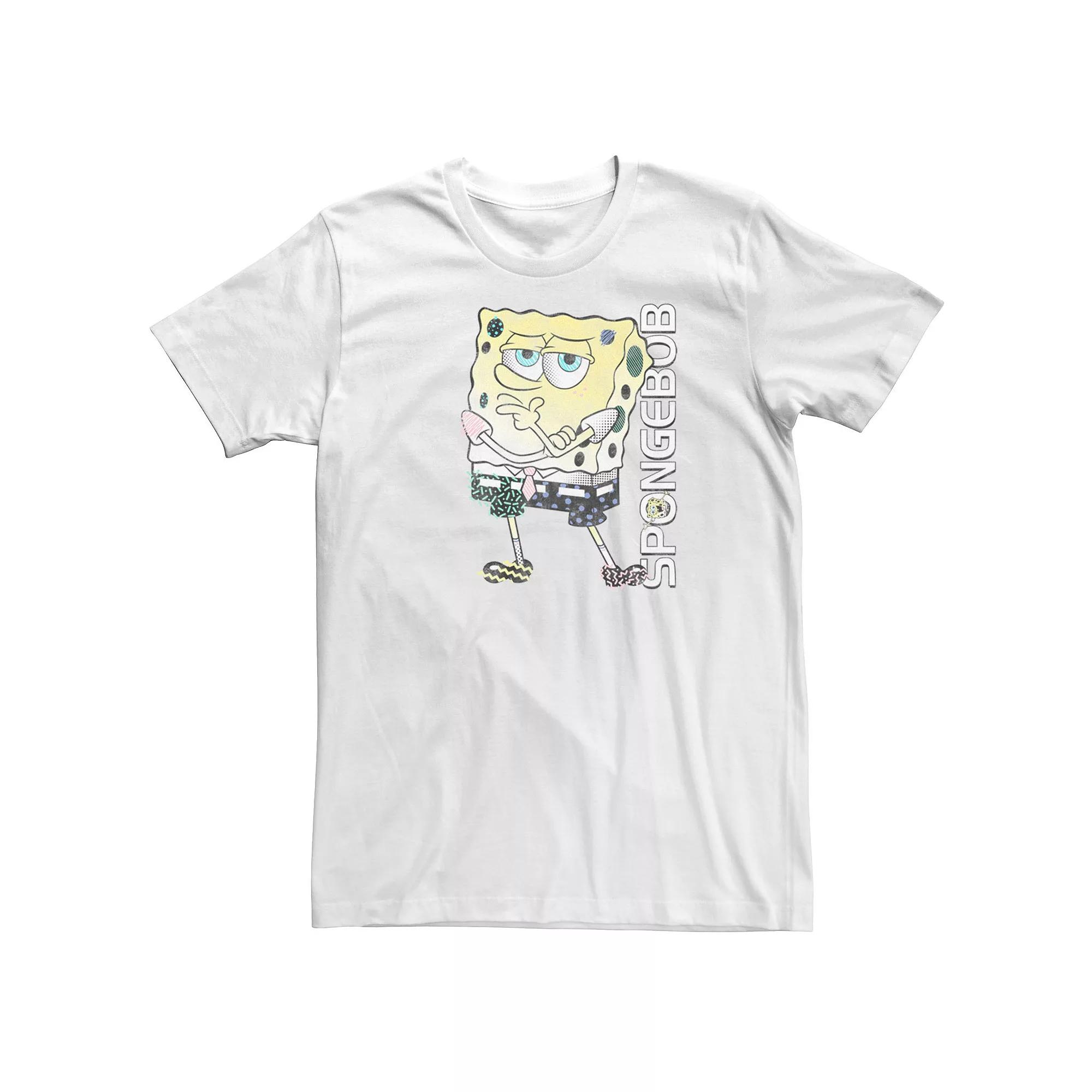 Big & Tall Nickelodeon SpongeBob SquarePants 80's Patterns Graphic Tee, Men's,  Product Image