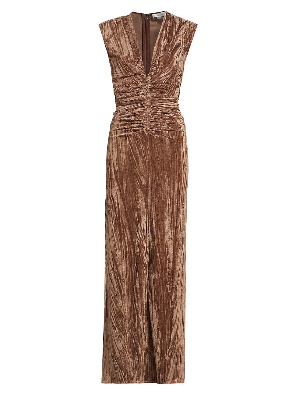 Womens Hayley Ruched Velvet Dress Product Image