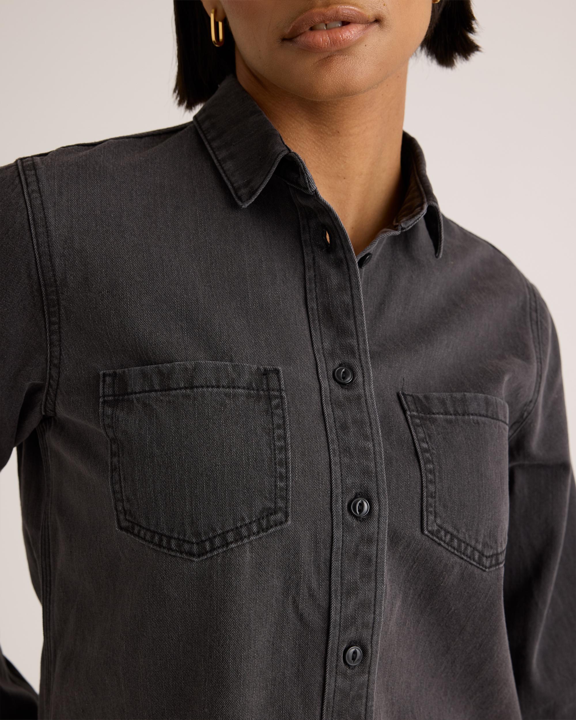 Quince | Women's Distressed Denim Shirt Cotton Product Image