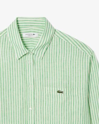Oversized Striped Linen Shirt Product Image