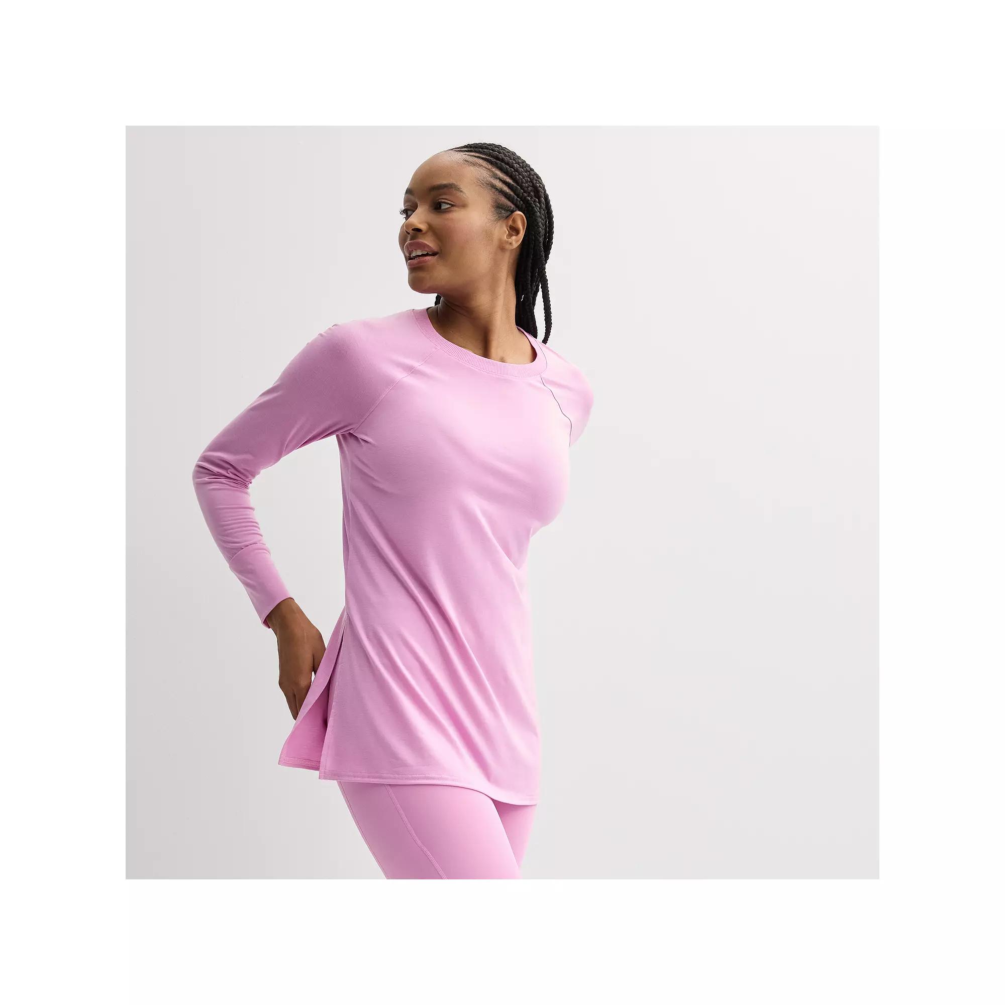 Women's Tek Gear® Long Sleeve Tunic Tee, Size: XL, Purple Macaroon Product Image