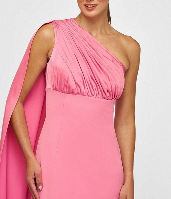 Kay Unger Alessandra Stretch Charmeuse One Shoulder Empire Waist Column Gown Product Image
