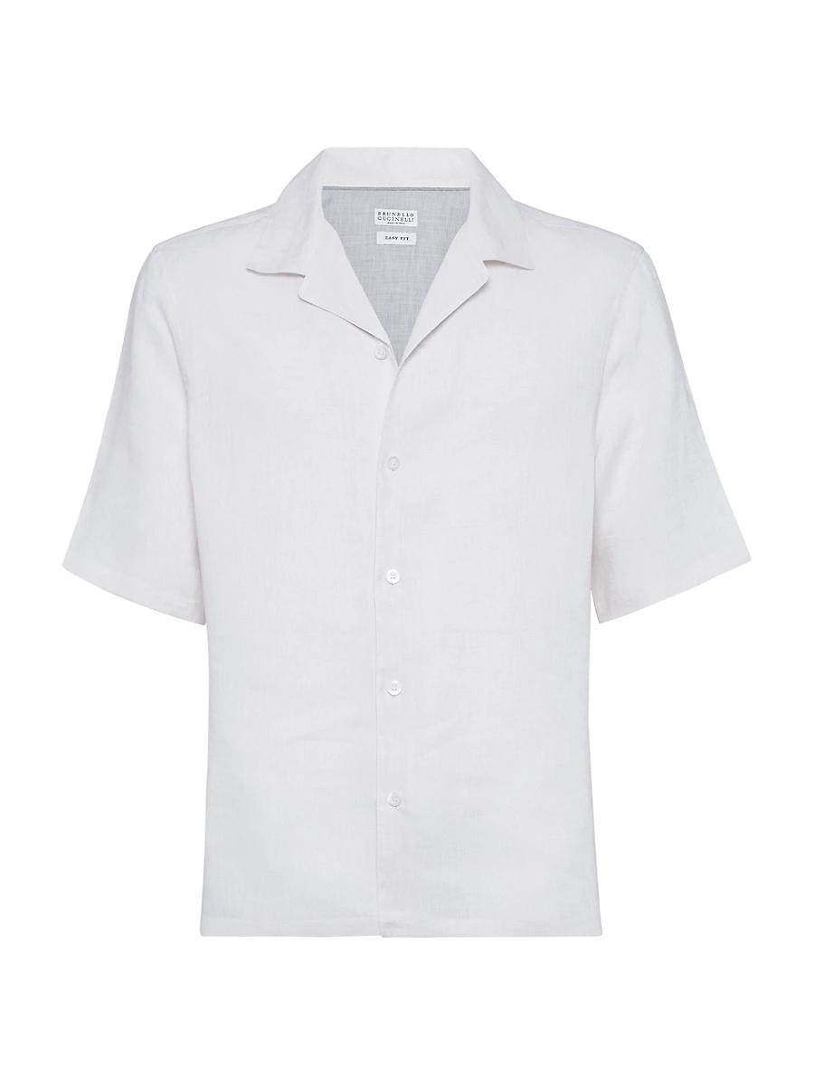 Mens Linen Easy Fit Short Sleeve Shirt Product Image