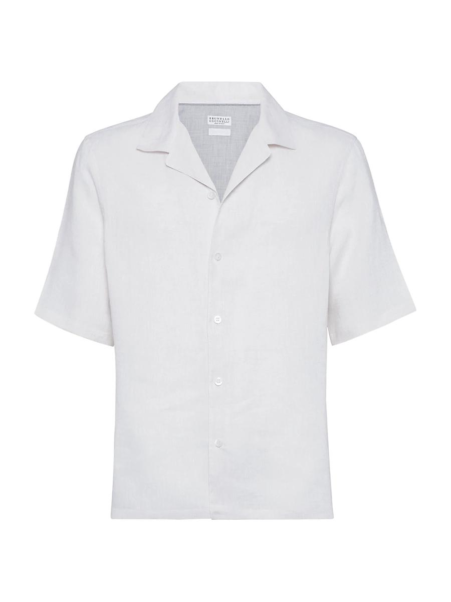 Mens Linen Easy Fit Short Sleeve Shirt Product Image