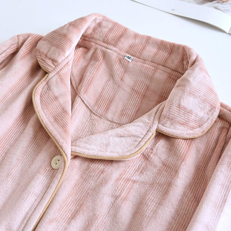 Couple Matching Striped Pajama Set Product Image