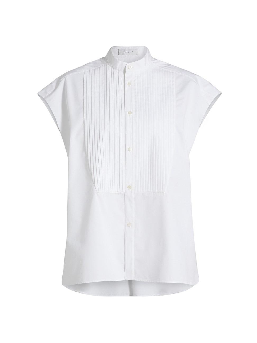 Womens Tuxedo Sleeveless Shirt Product Image