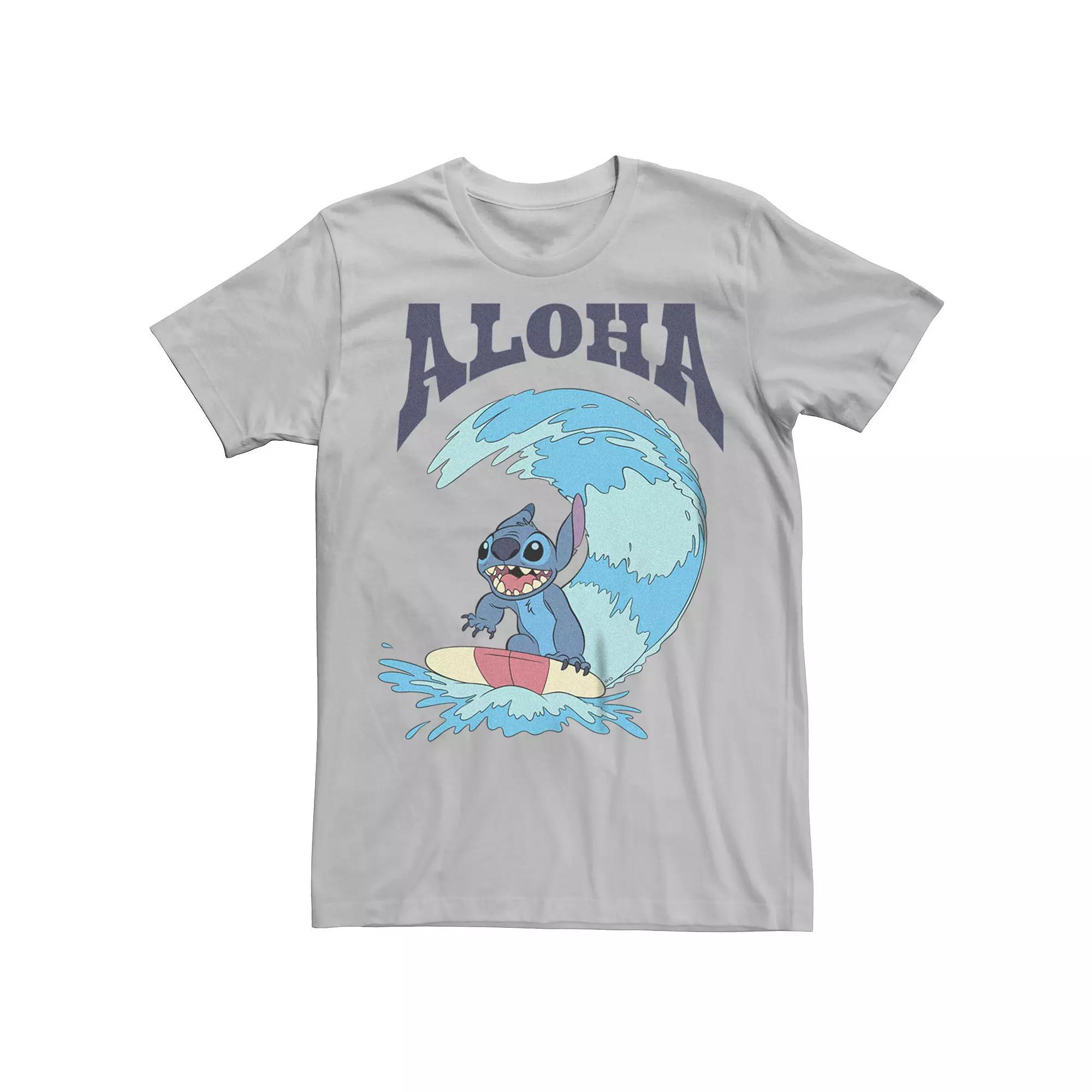 Disney's Lilo & Stitch Men's Aloha Surfers Tee, Size: XXL, Silver Product Image