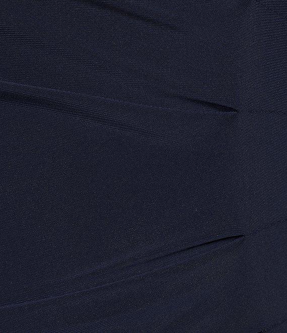 Marina Plus Size Boat Neck Long Beaded Sleeve Elastic Cuff Back Slit Matte Jersey Gown Product Image