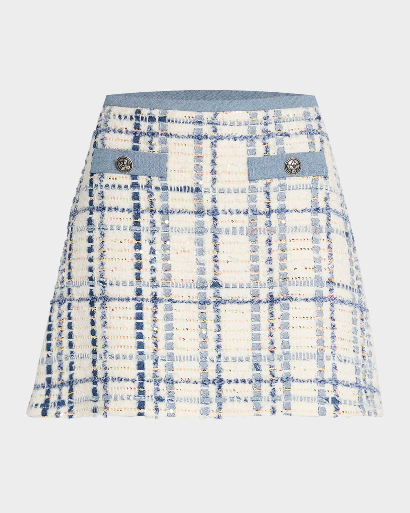 Wool-Blend Paillette Tweed Mini Skirt Product Image