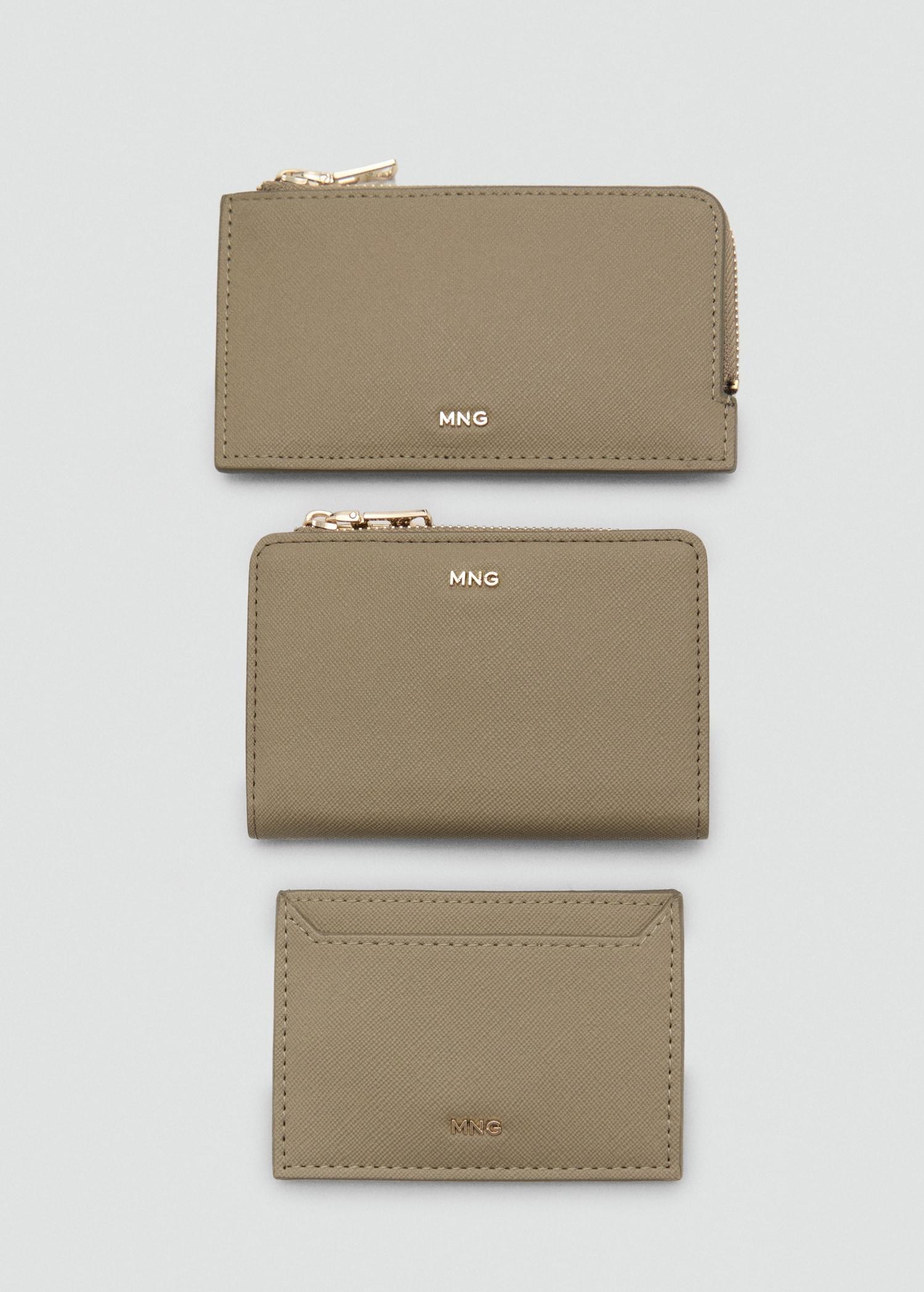 Safiano-effect wallet with flap - Women | MANGO USA Product Image
