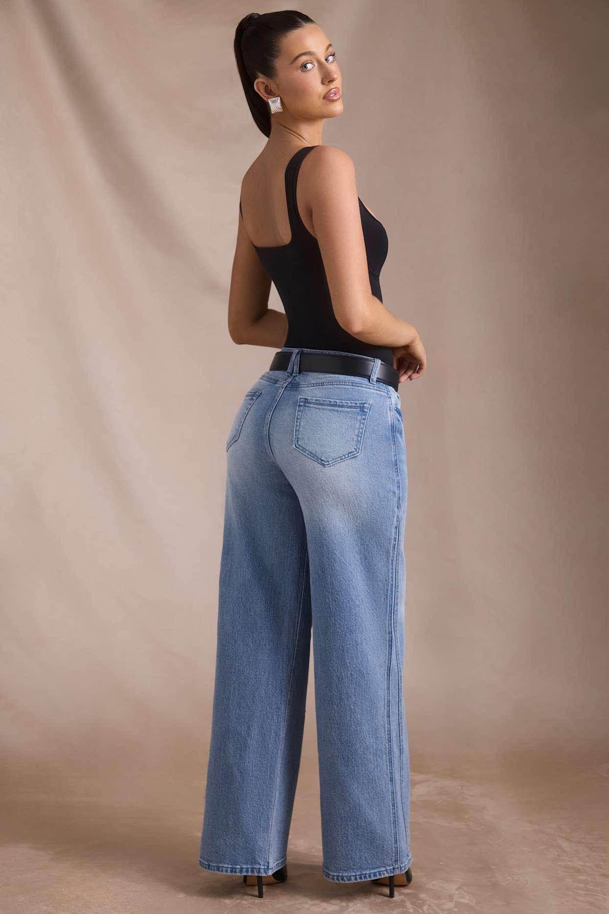 Low-Rise Wide-Leg Jeans in Vintage Wash Product Image