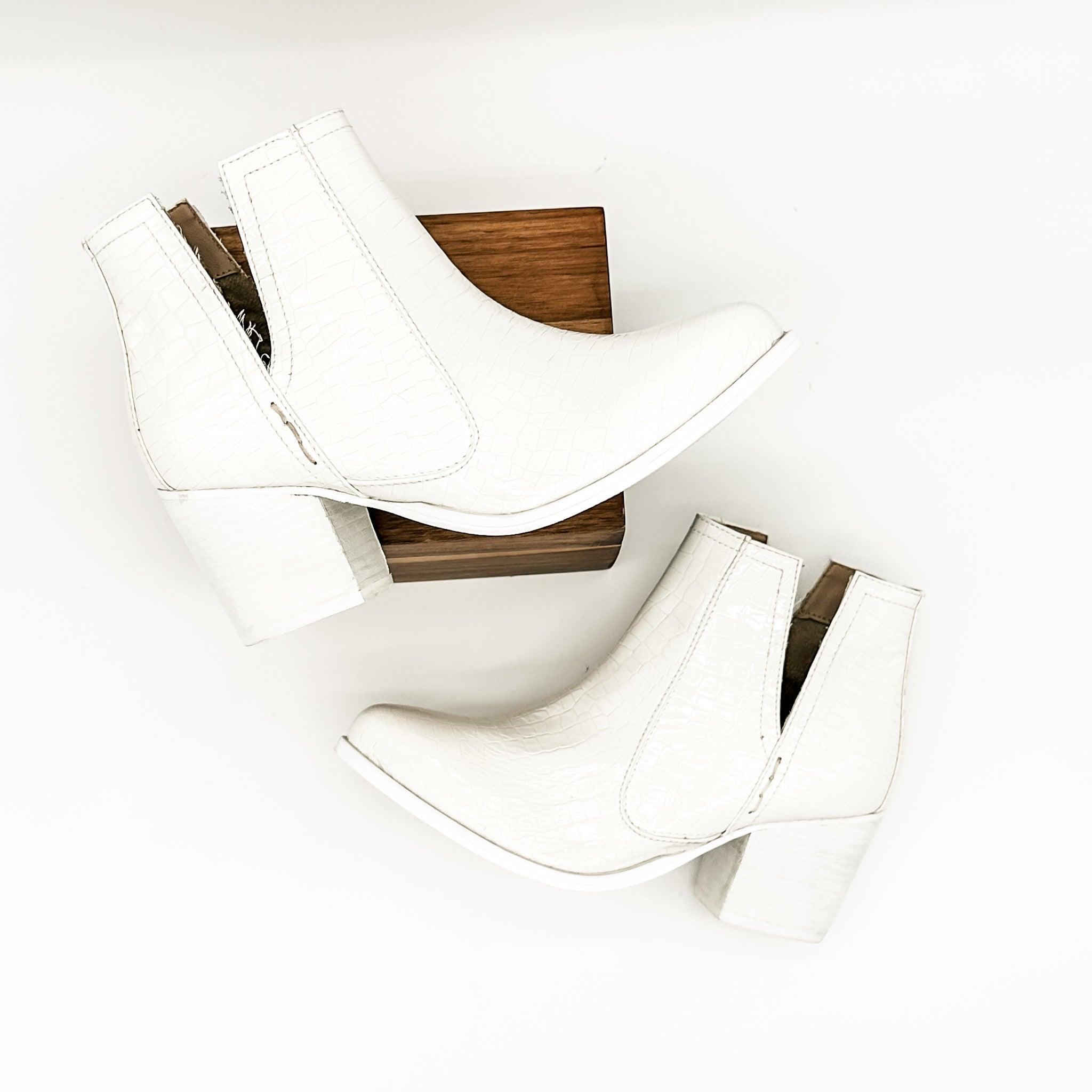 Tarim Bootie in White Croc (Online Exclusive) Product Image