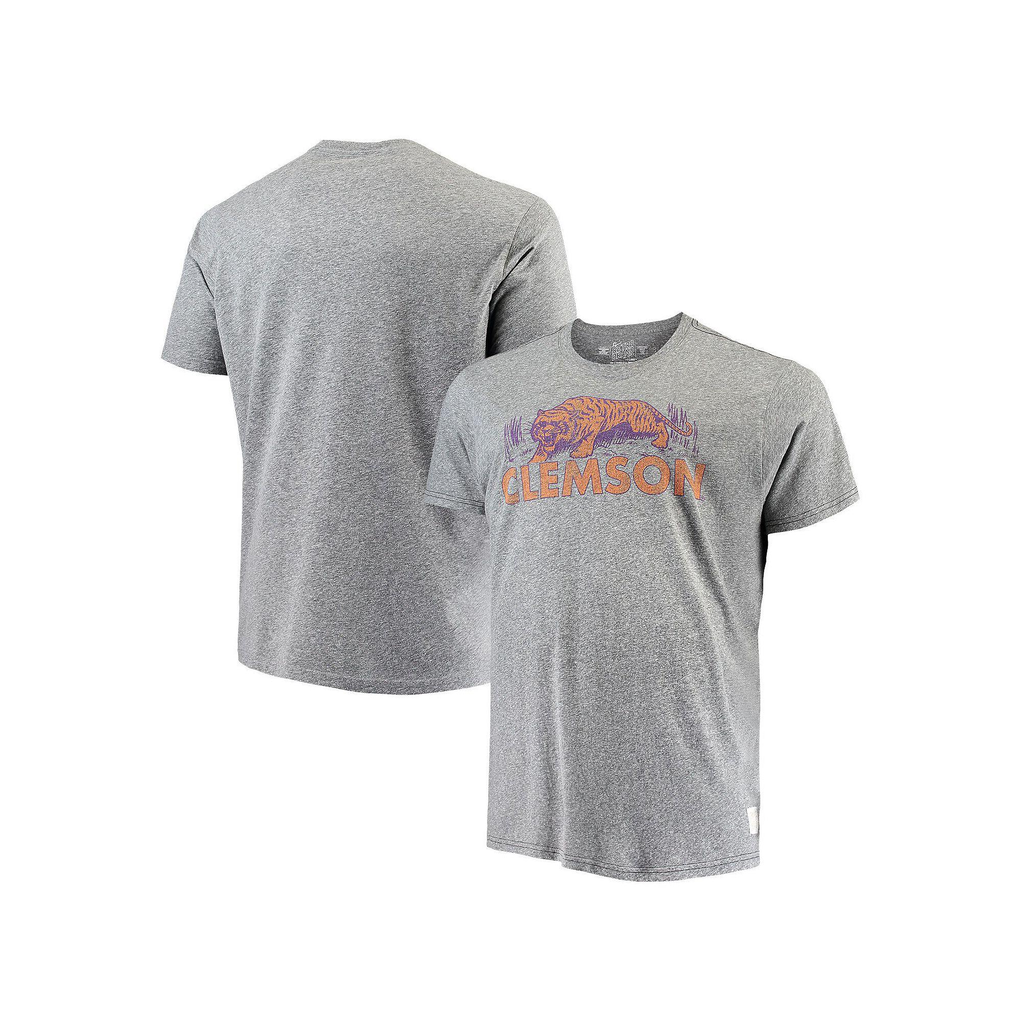 Men's Original Retro Brand Gray Clemson Tigers Big & Tall Tri-Blend T-Shirt, Size: 1XB, Grey Product Image