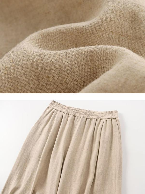 Loose Solid Color Split-Joint Split-Side Lapel Blouse + Elasticity Pleated Pants Trousers Two Pieces Set Product Image