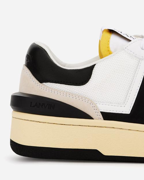 LANVIN Black And White Leather Clay Low Mesh Sneakers Product Image