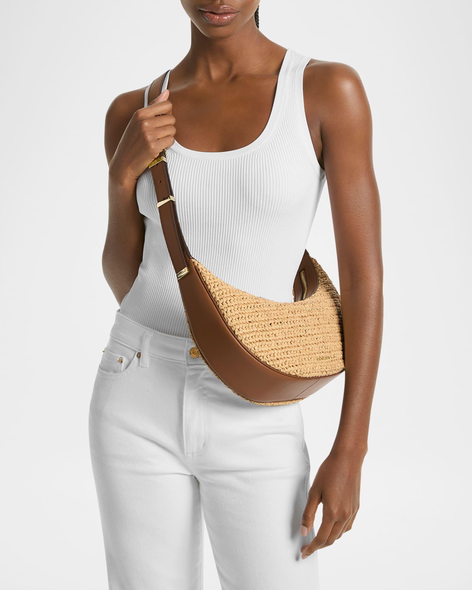 Avra Medium Raffia-Textured Crossbody Bag Product Image