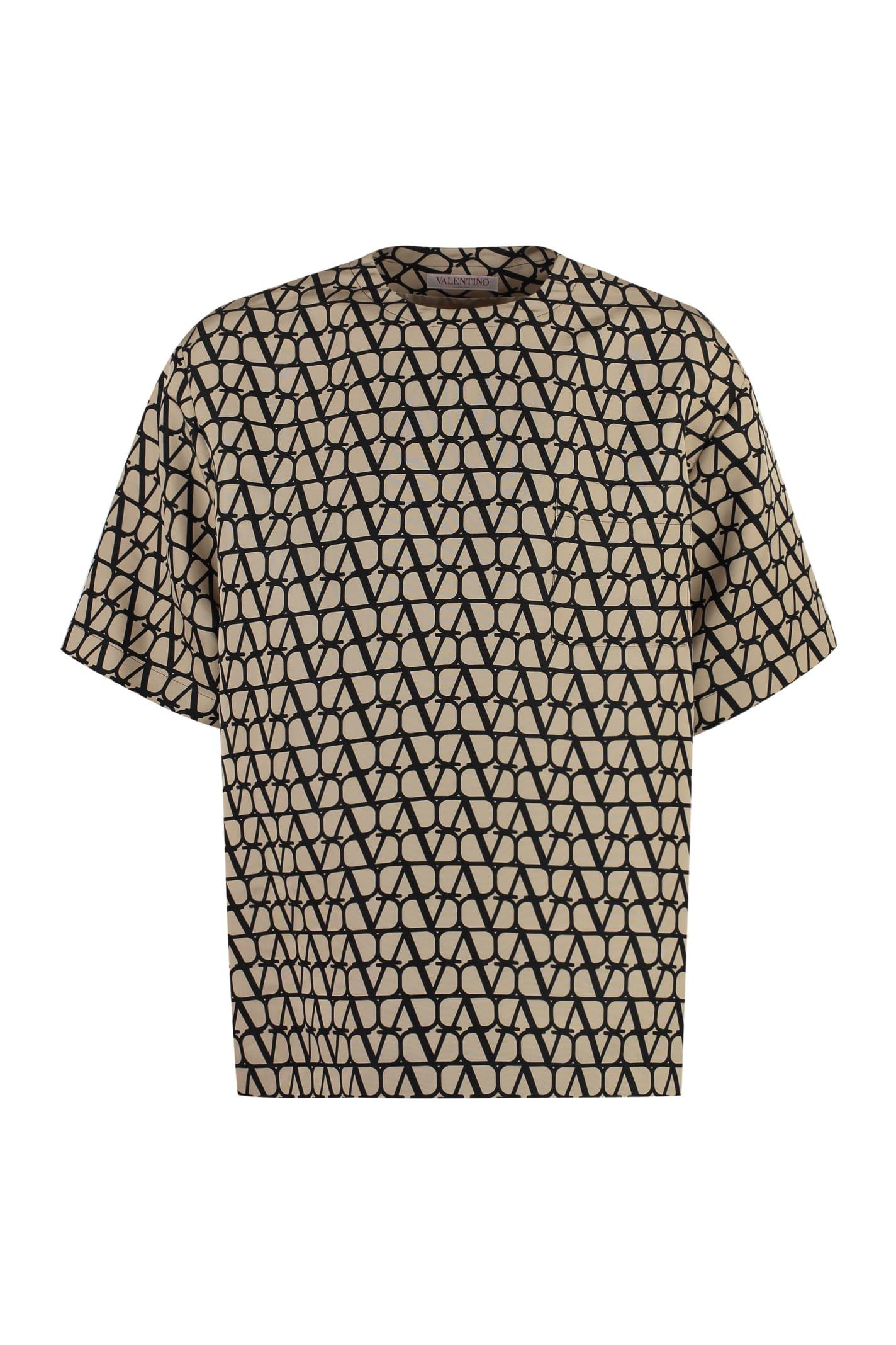 VALENTINO Toile Iconographe Print T-shirt In Cream Product Image