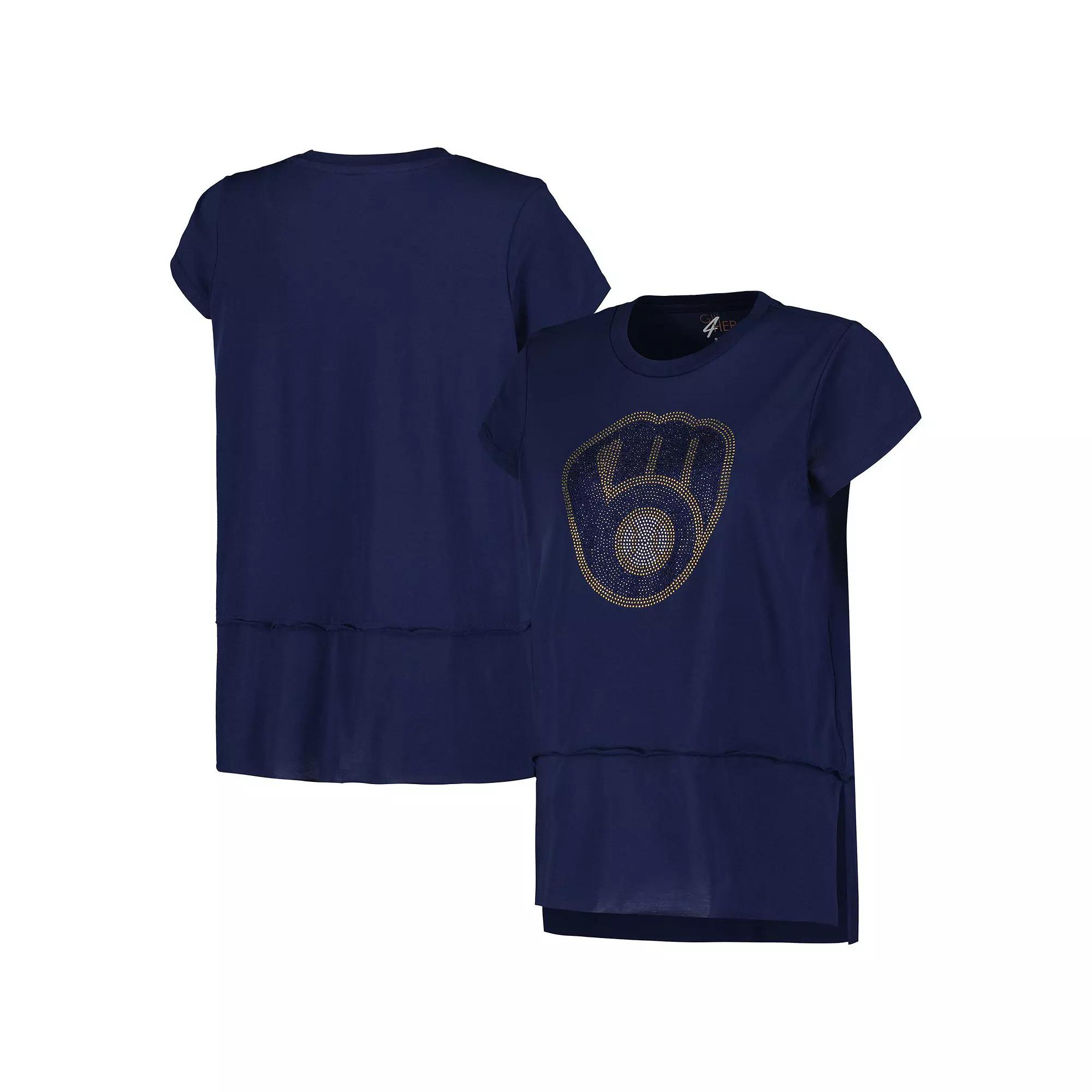 Women's G-III 4Her by Carl Banks Navy Milwaukee Brewers Cheer Fashion T-Shirt,  Product Image