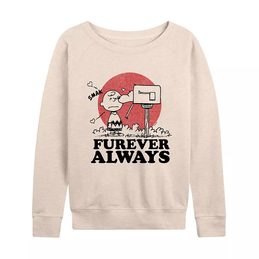 Women's Peanuts Furever Always French Terry Long Sleeve Tee,  Product Image