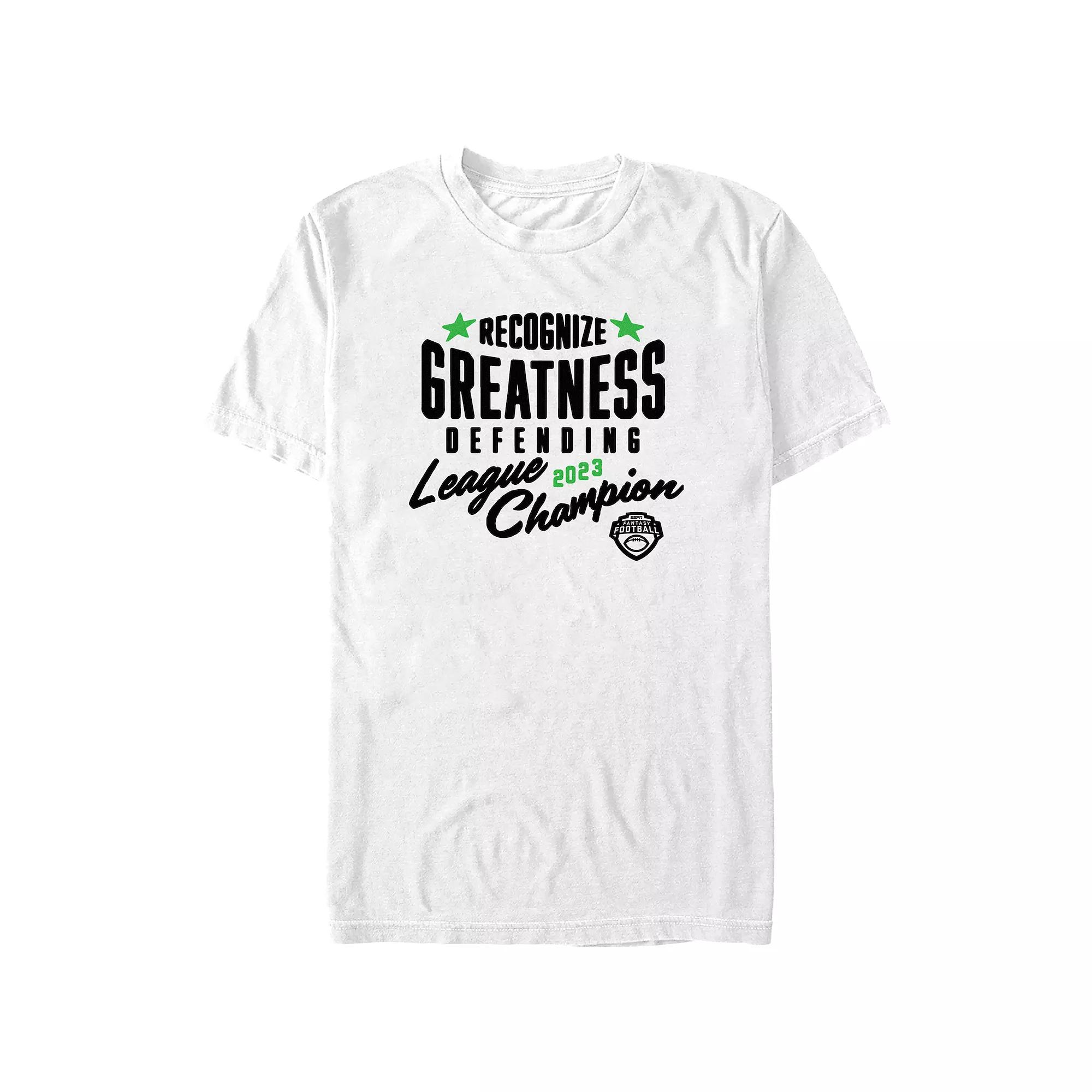 Men's ESPN Fantasy Football Defending League Champion Graphic Tee, Size: Large, White Product Image