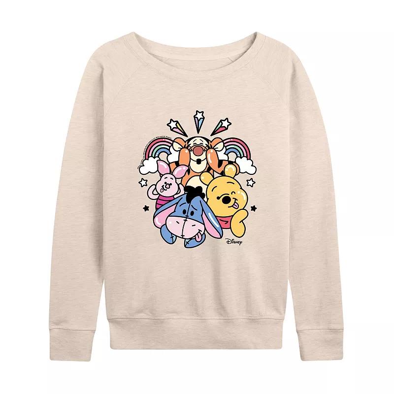 Disney's Winnie the Pooh Women's Group Rainbow French Terry Long Sleeve Tee, Girl's,  Product Image
