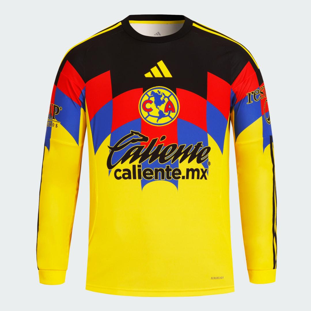 adidas Club Amrica 25/26 Long Sleeve Home Jersey Yellow M Mens Product Image
