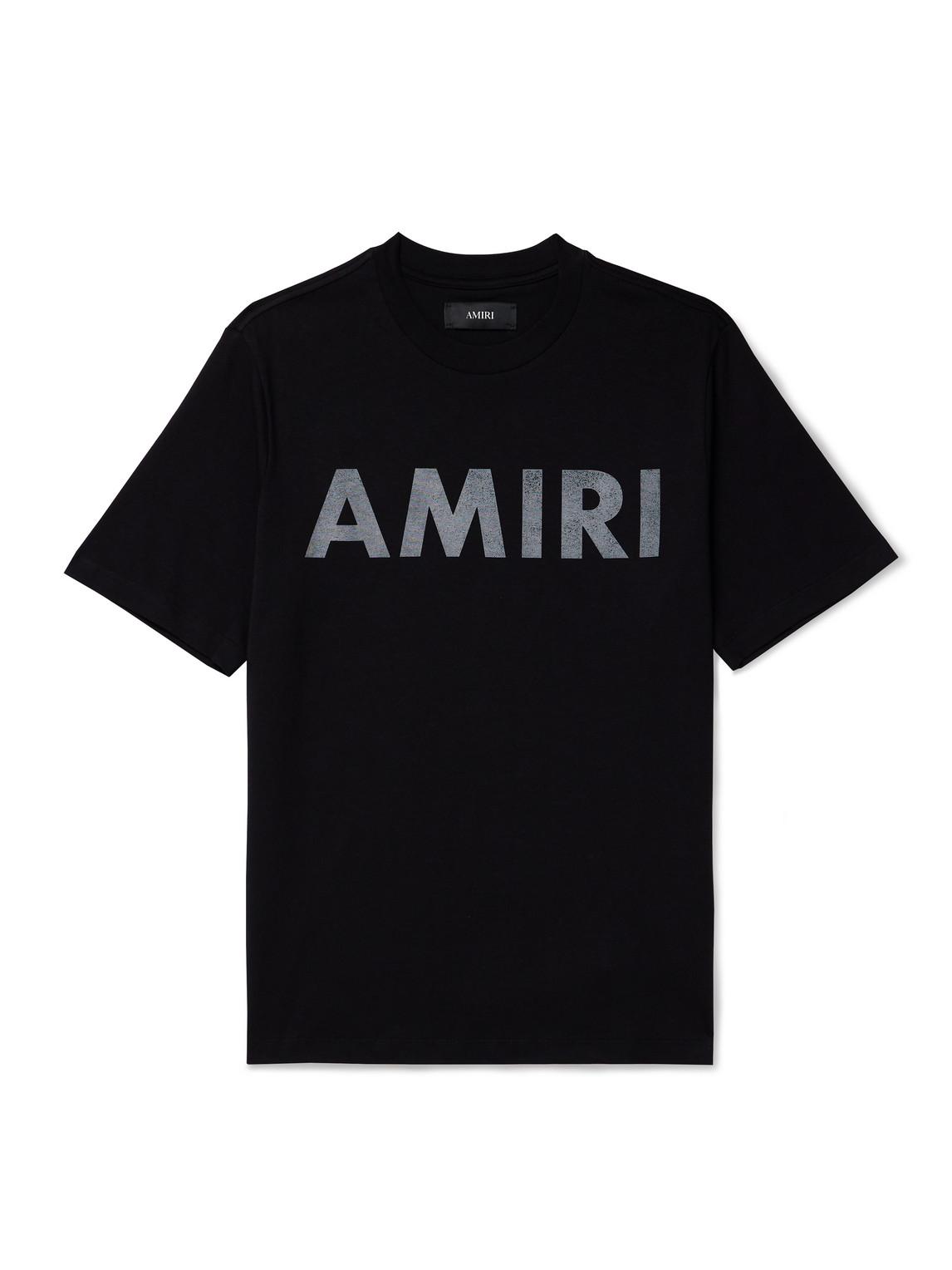 AMIRI Black Cotton T-shirt With Bold Logo Statement Product Image