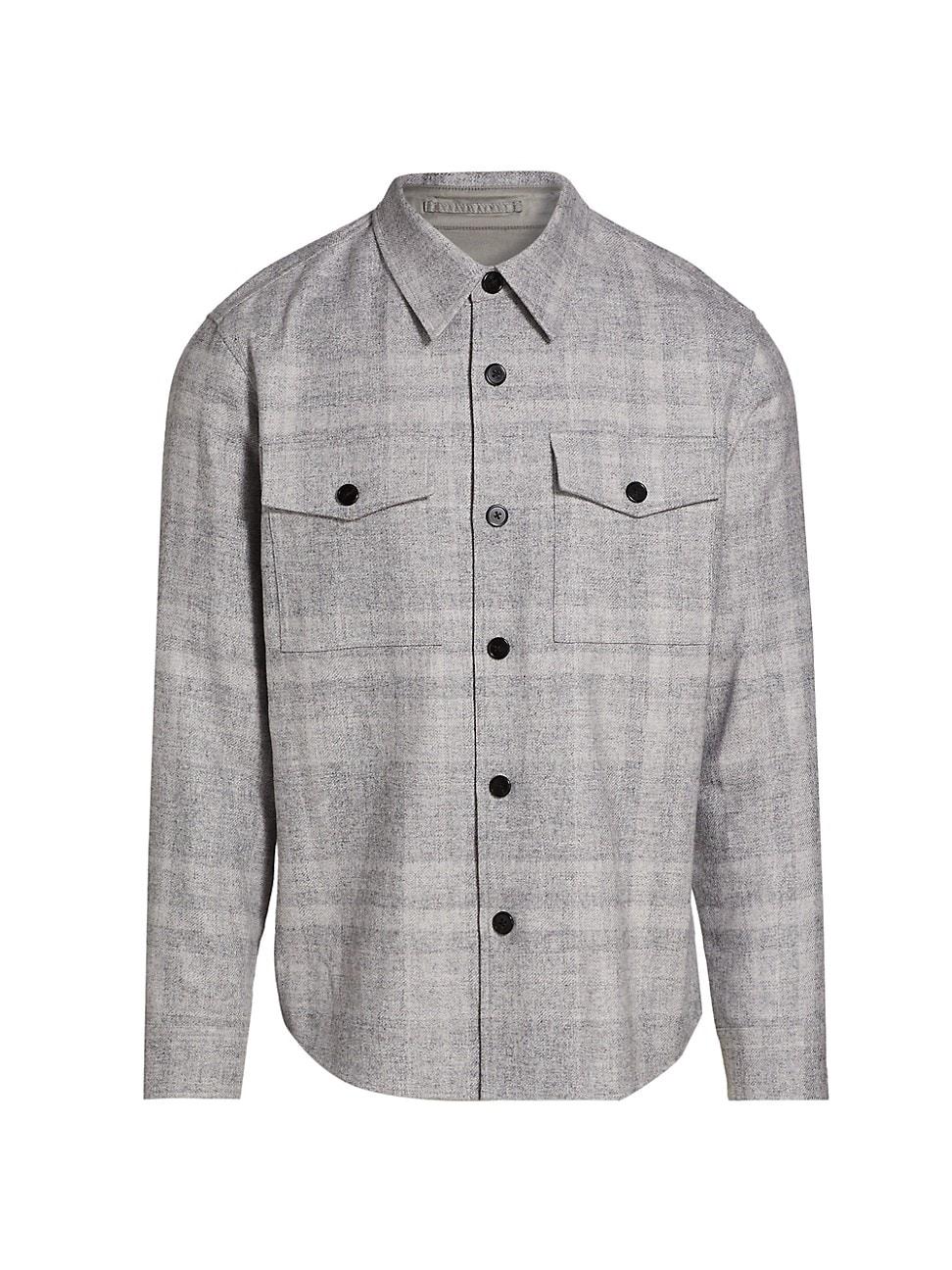 Mens Shaded Plaid Pocket Overshirt Product Image