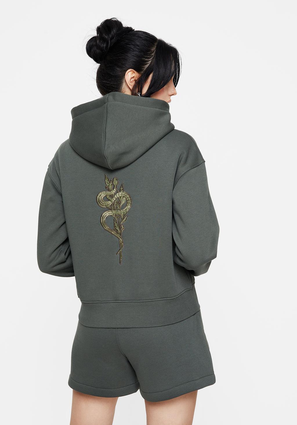 Nirah Cotton Cropped Crop Hoodie Product Image