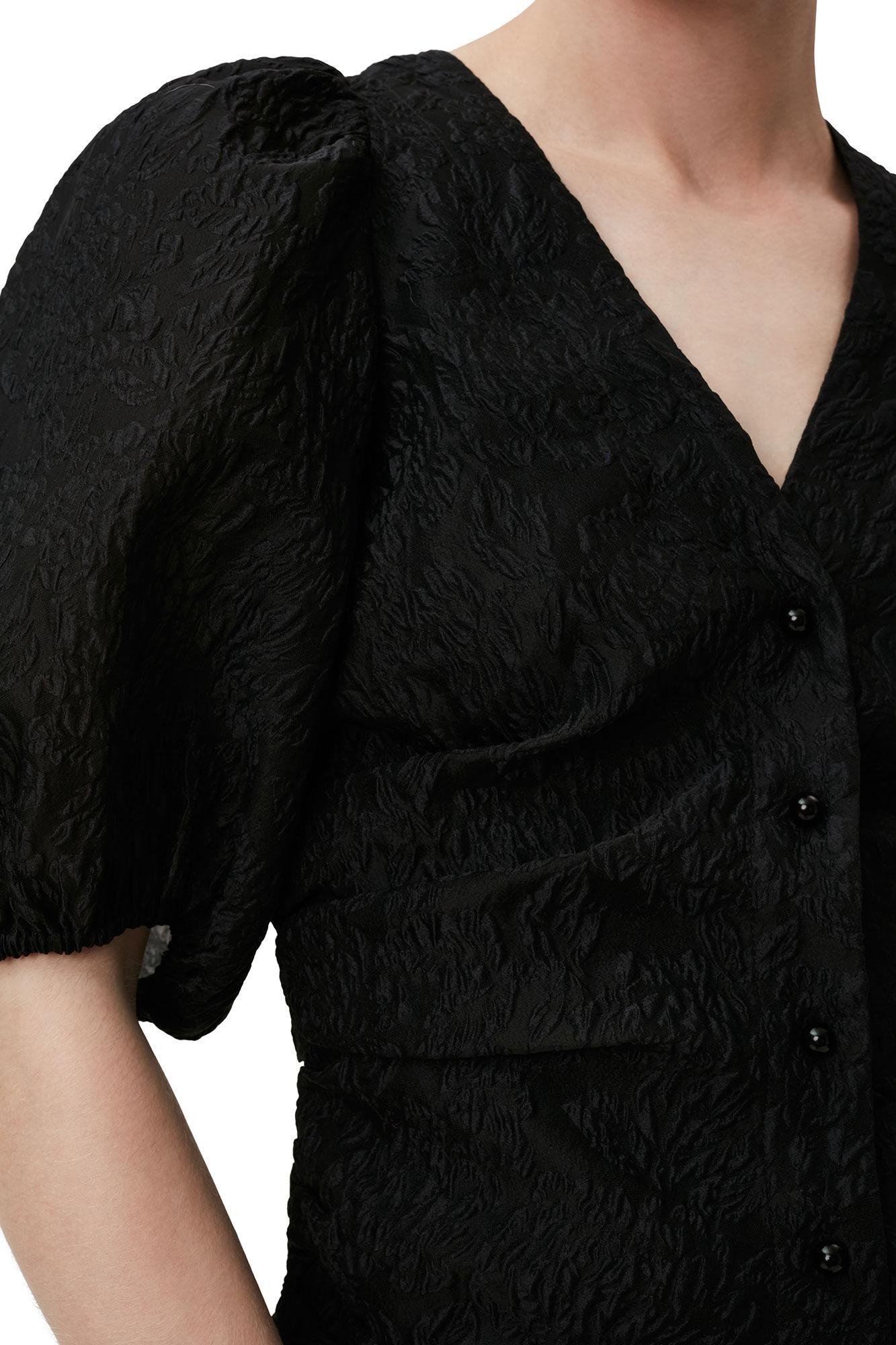 Jacquard V-neck Blouse Product Image