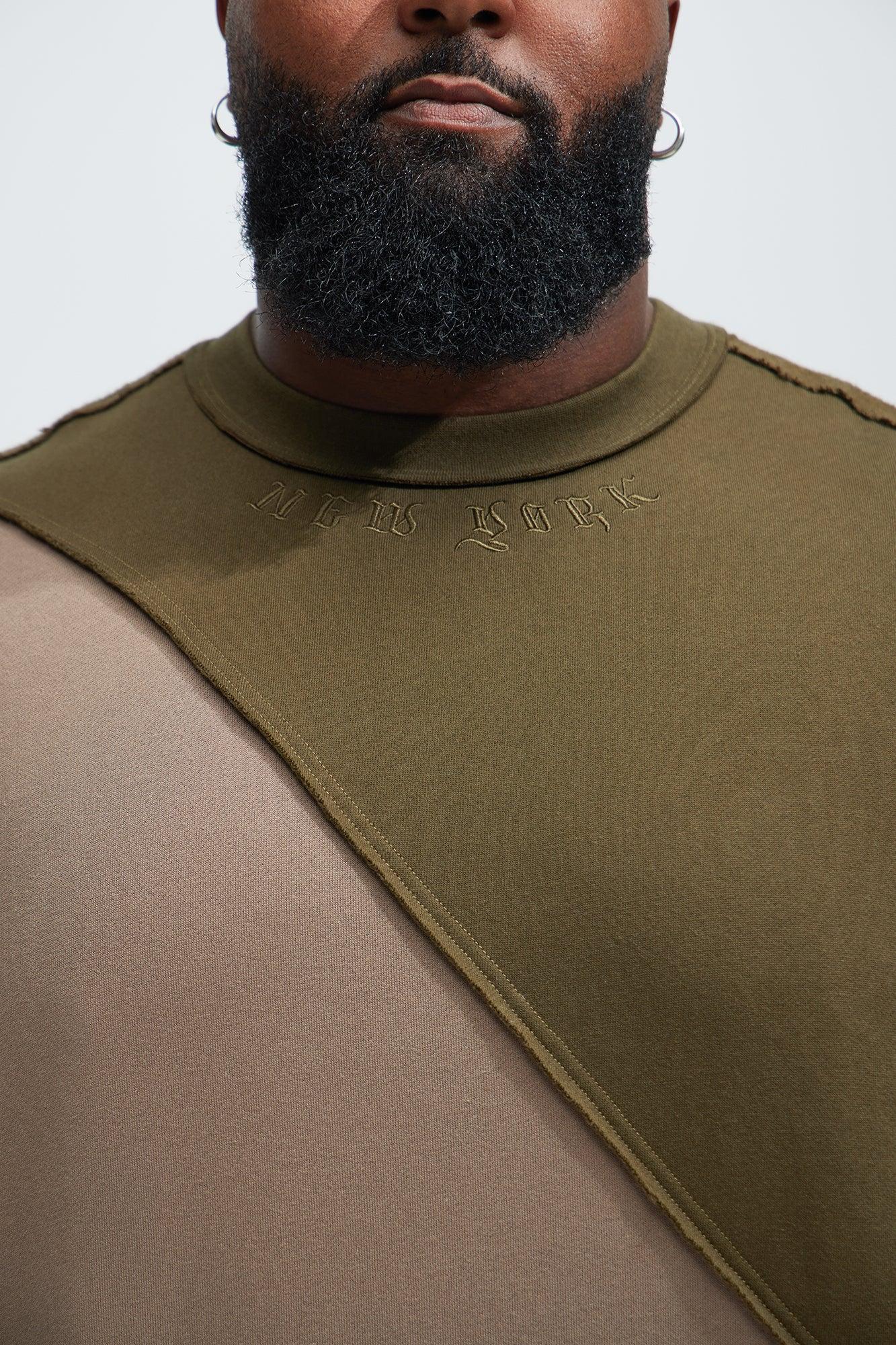 New York Embossed Crewneck Sweatshirt - Tan Product Image