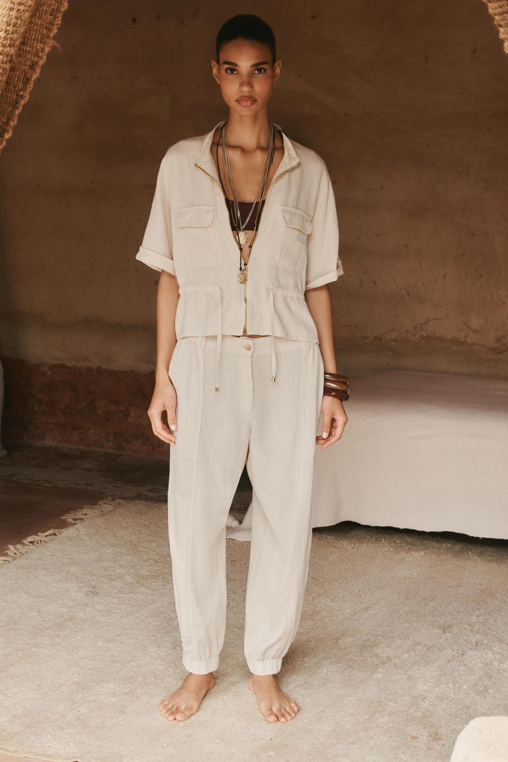 LINEN JOGGER PANTS Product Image