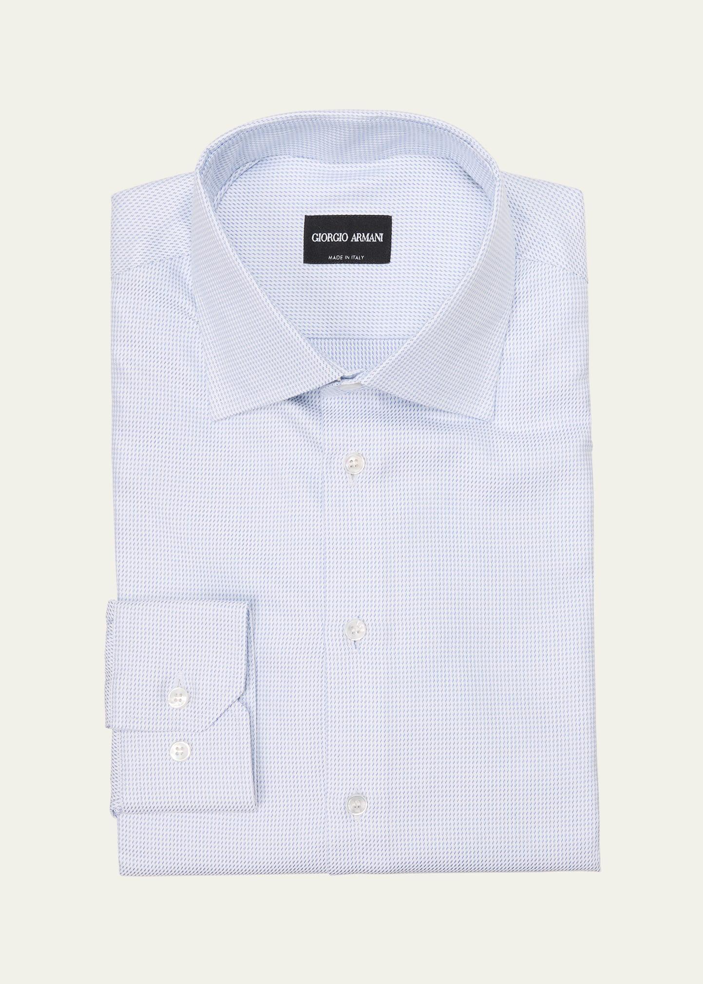 Mens Cotton Basketweave Dress Shirt Product Image