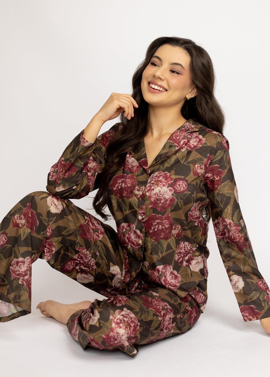 Lyana PJ Set in Bistre Floral Female Product Image